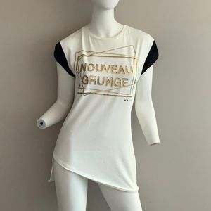 New with Tags MANGANO T-Shirt Gold Print Size S Made in ITALY
